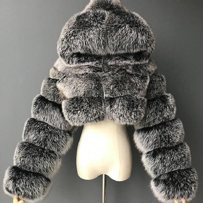 Rose - Fur Hooded Zip Up