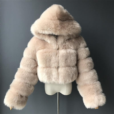 Rose - Fur Hooded Zip Up