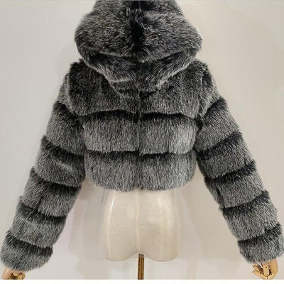 Rose - Fur Hooded Zip Up