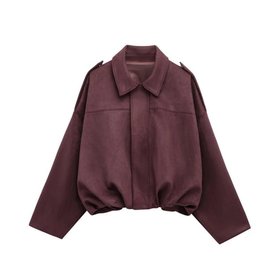 Lara Suede Bomber Jacket