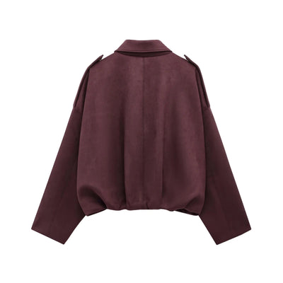 Lara Suede Bomber Jacket