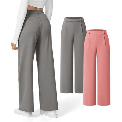 High-Waist Straight-Leg Work Pants Set
